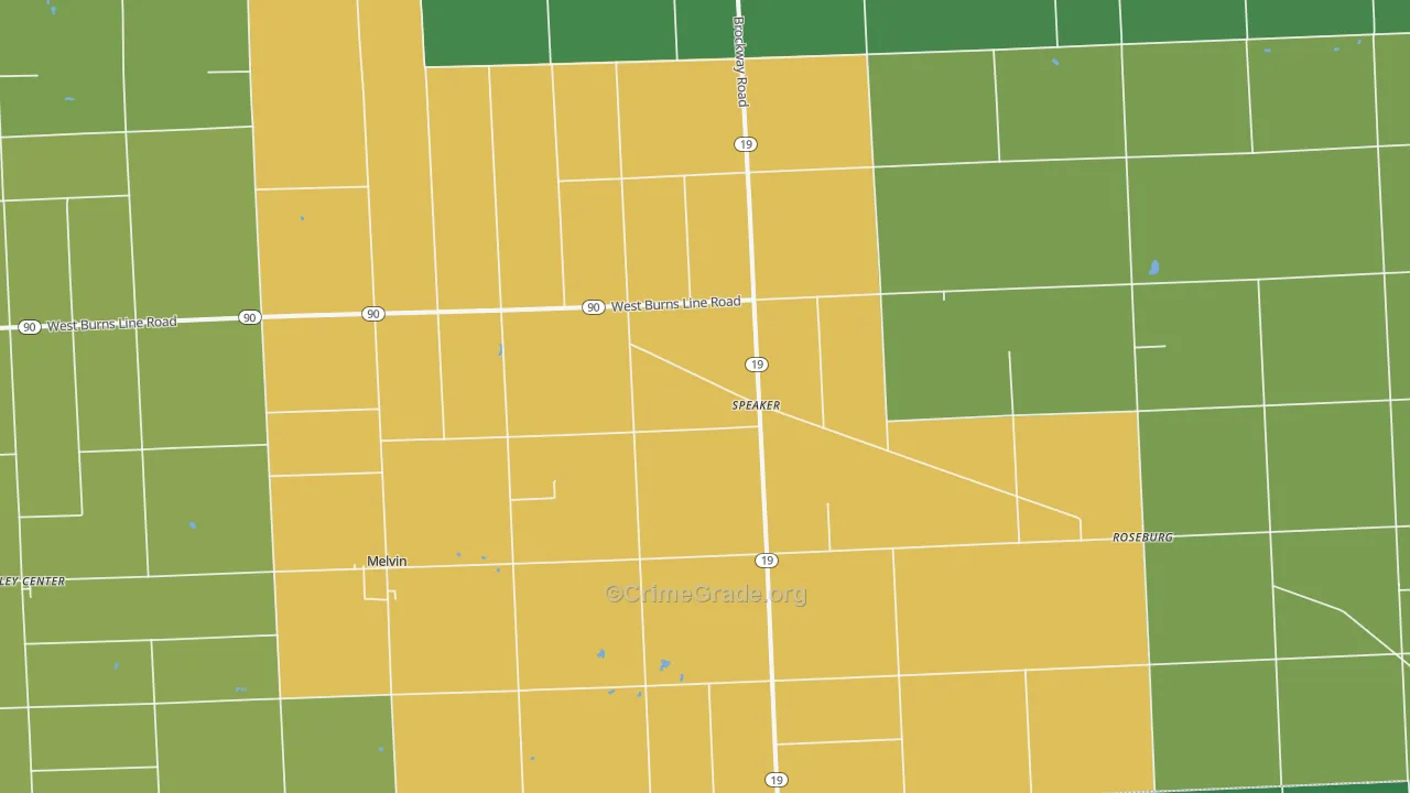 Melvin, MI Map of Murder Rates