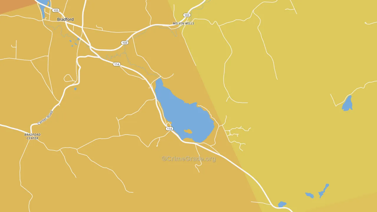 Melvin Mills, NH Map of Murder Rates