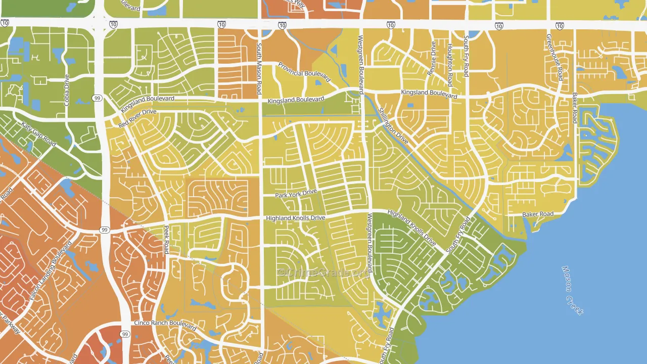 Memorial Parkway, Katy, TX Map of Murder Rates