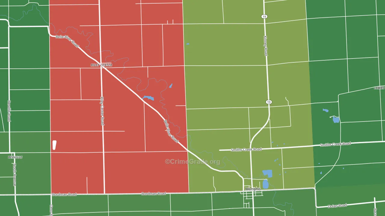 Memphis, MI Map of Murder Rates