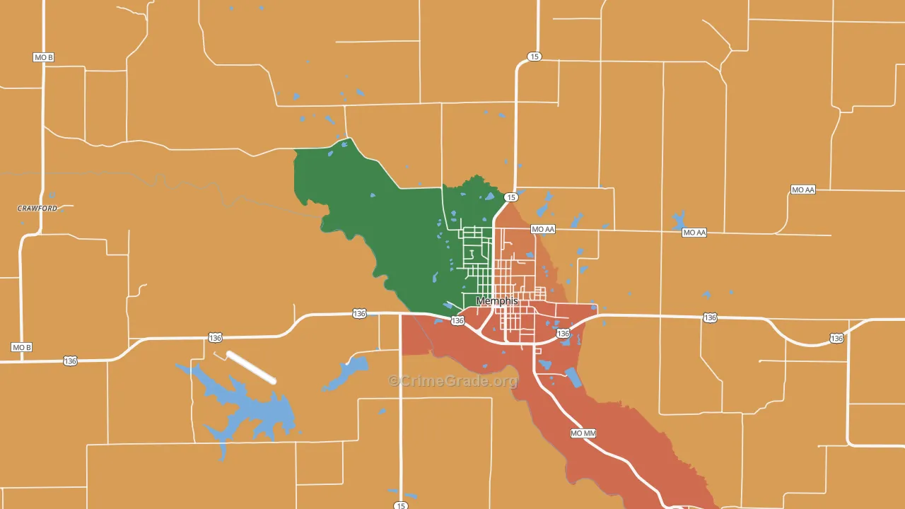 Memphis, MO Map of Murder Rates