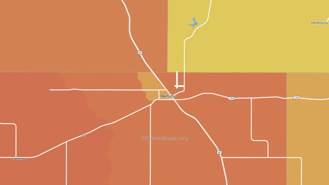 Memphis, TX Map of Murder Rates