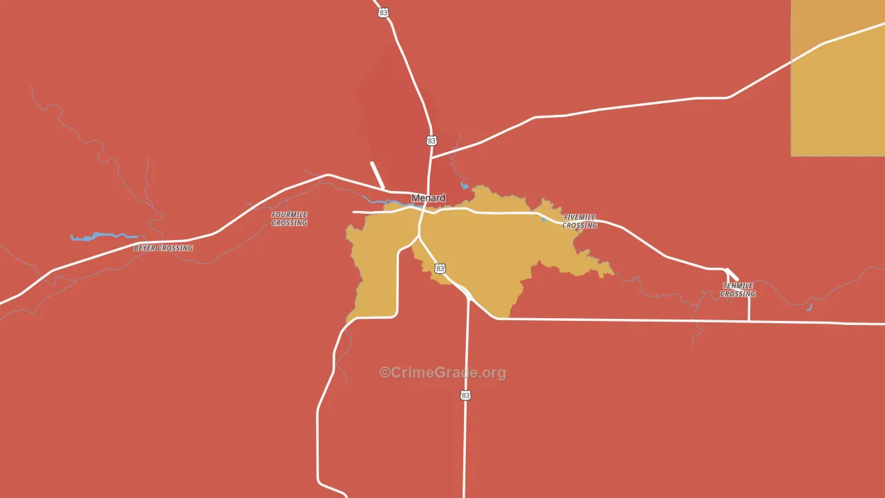 Menard County, TX Map of Murder Rates