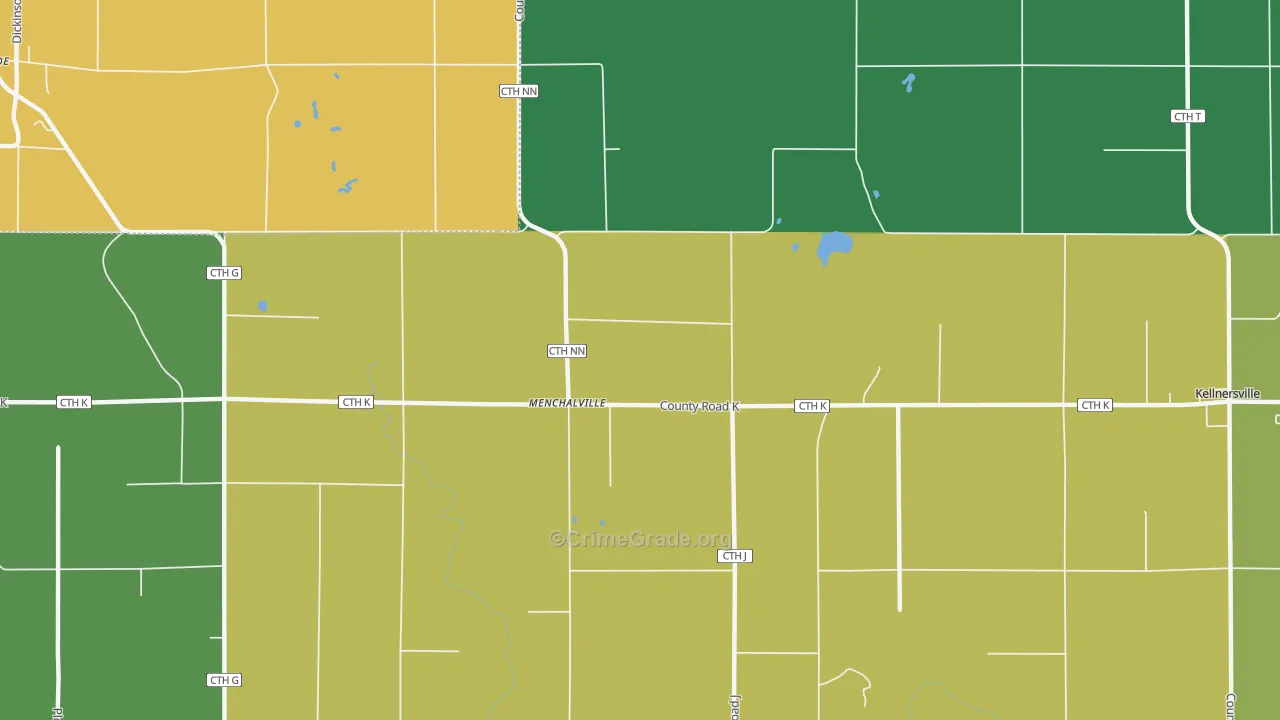 Menchalville, WI Map of Murder Rates