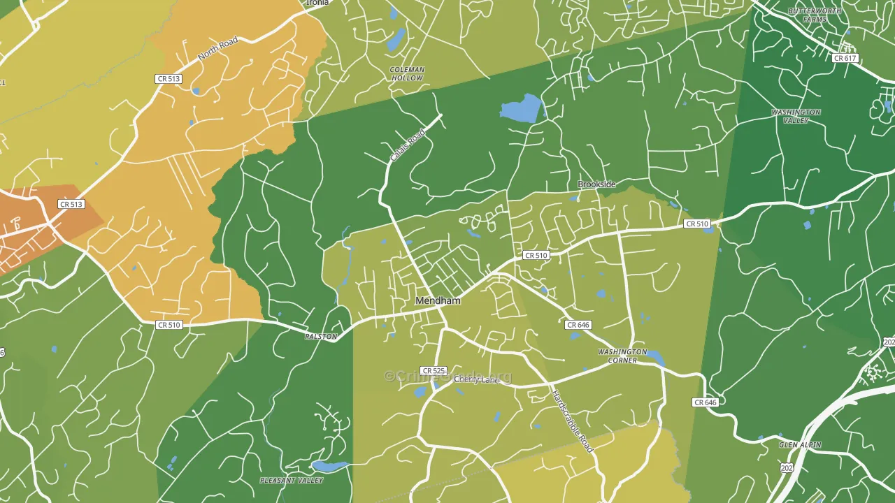 Mendham, NJ Map of Murder Rates