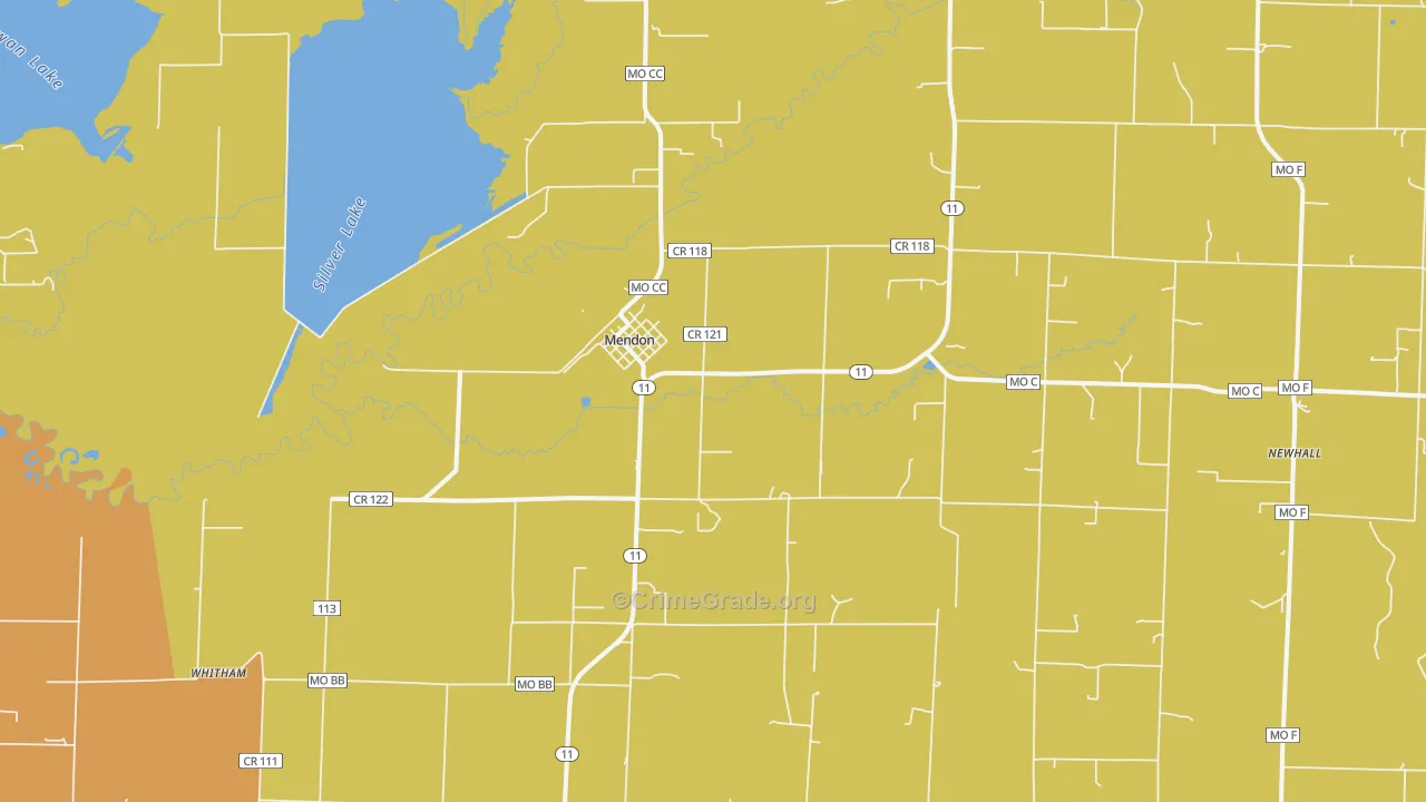Mendon, MO Map of Murder Rates
