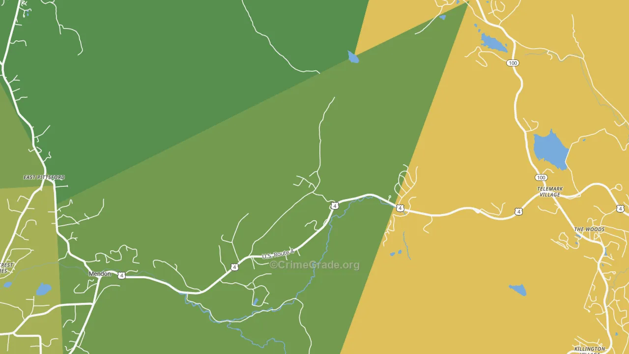 Mendon, VT Map of Murder Rates