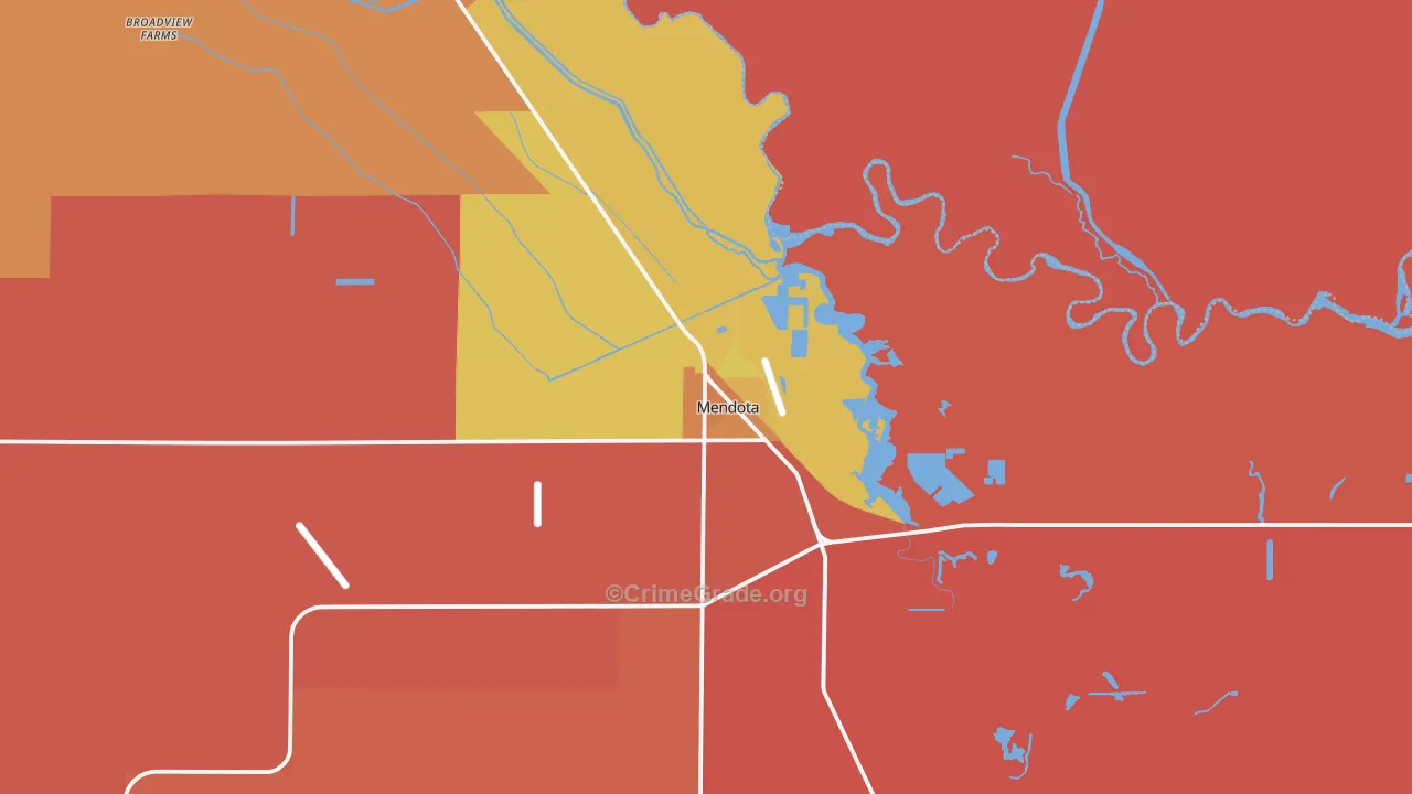 Mendota, CA Map of Murder Rates