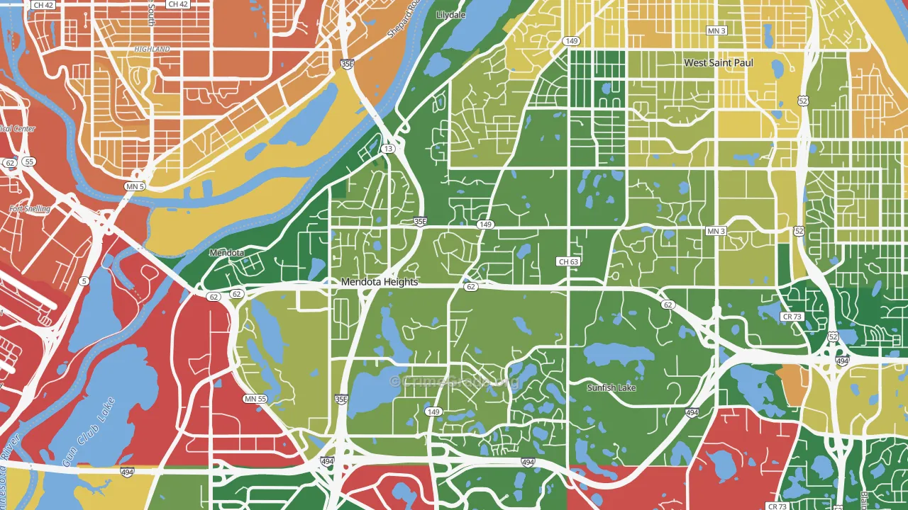 Mendota Heights, MN Map of Murder Rates