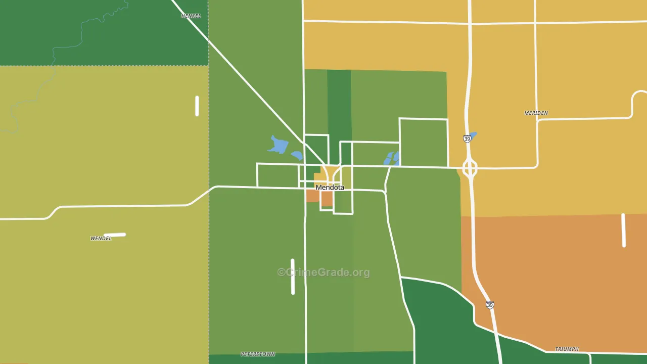 Mendota, IL Map of Murder Rates