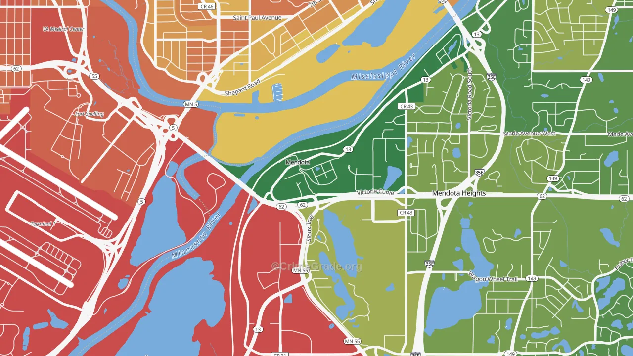 Mendota, MN Map of Murder Rates