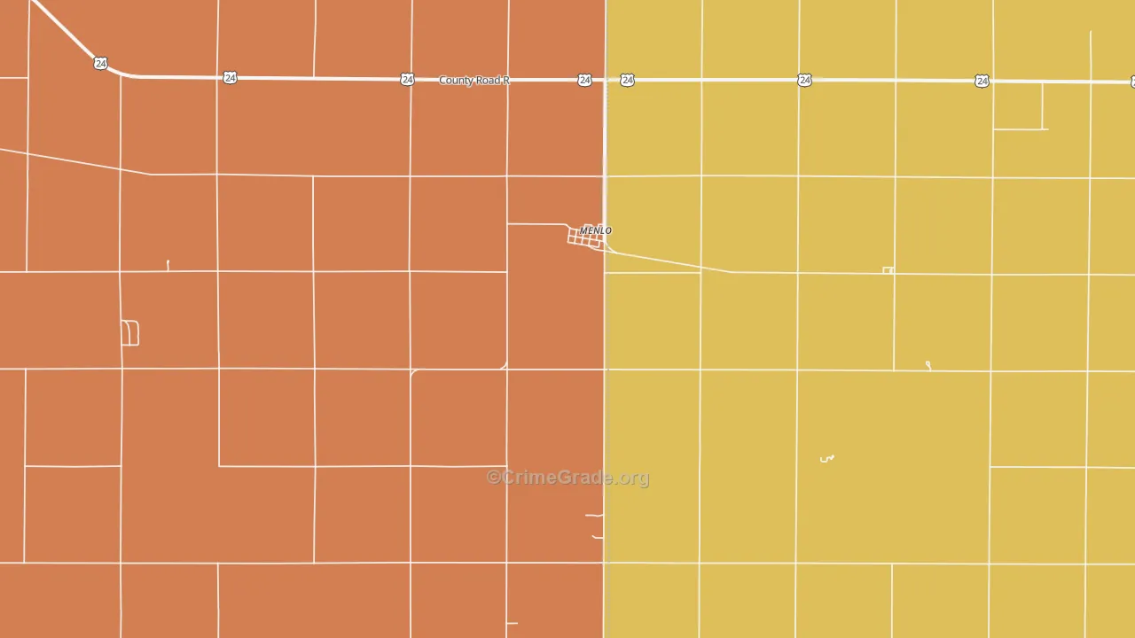 Menlo, KS Map of Murder Rates