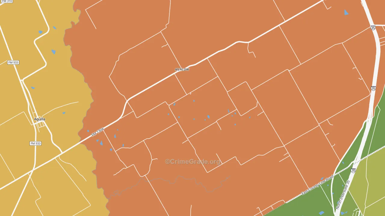 Menlow, TX Map of Murder Rates