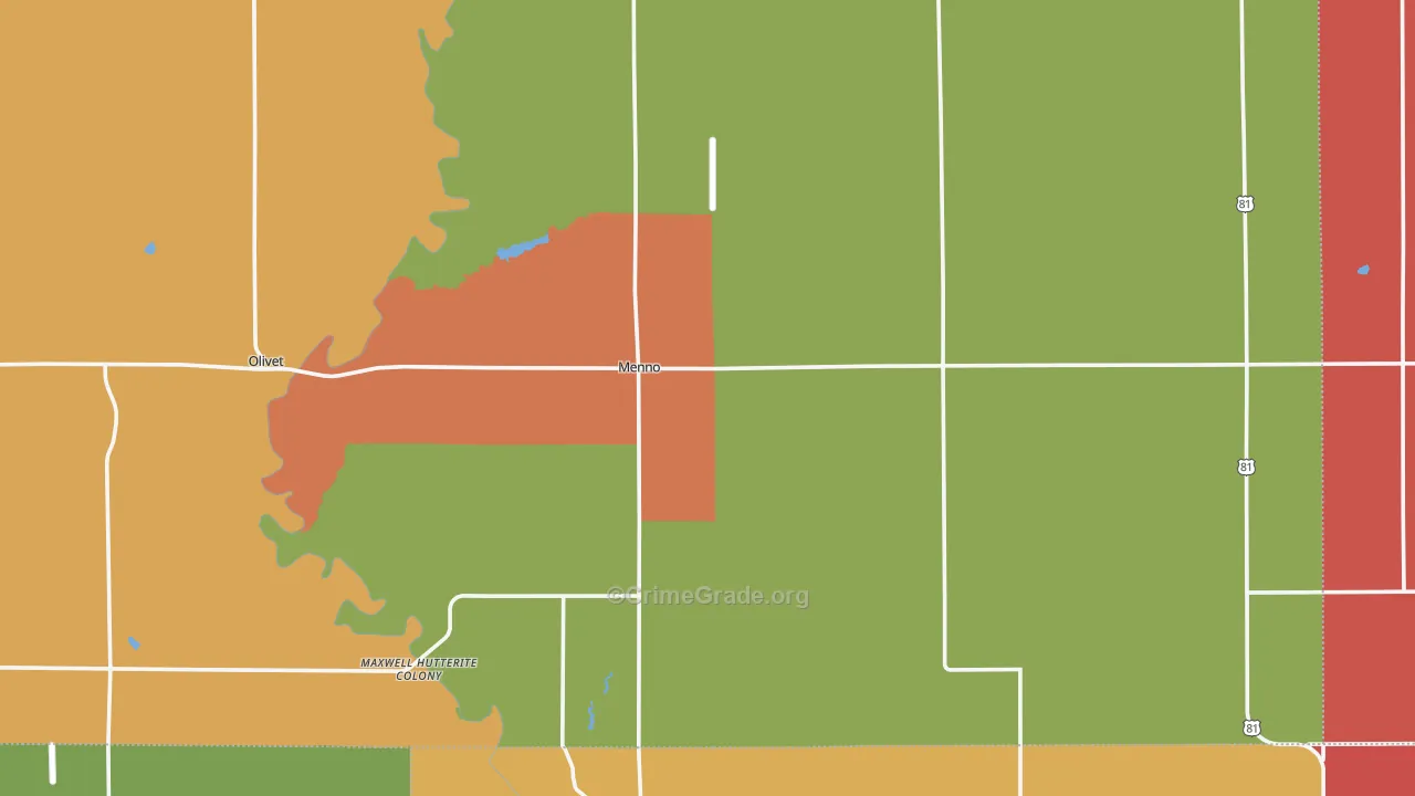 Menno, SD Map of Murder Rates