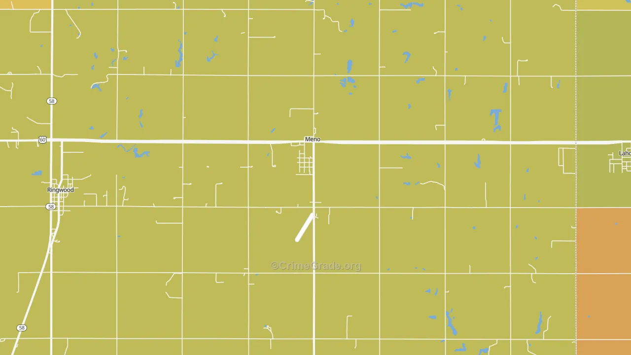 Meno, OK Map of Murder Rates
