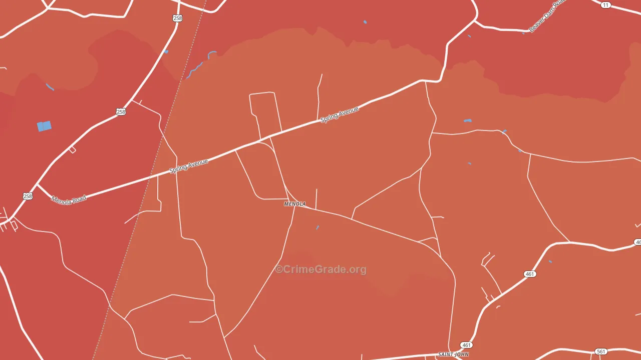 Menola, NC Map of Murder Rates