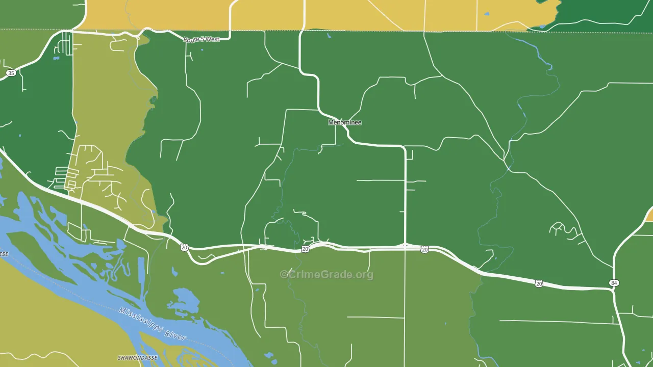 Menominee, IL Map of Murder Rates
