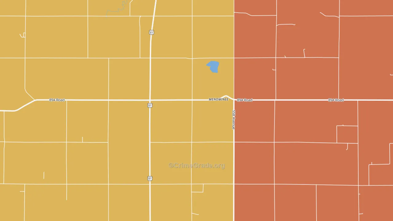 Menominee, NE Map of Murder Rates