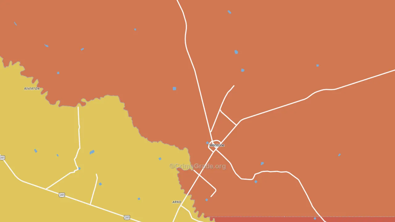 Mentone, TX Map of Murder Rates