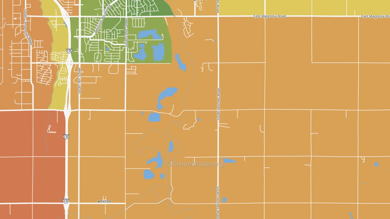 Mentor, KS Map of Murder Rates