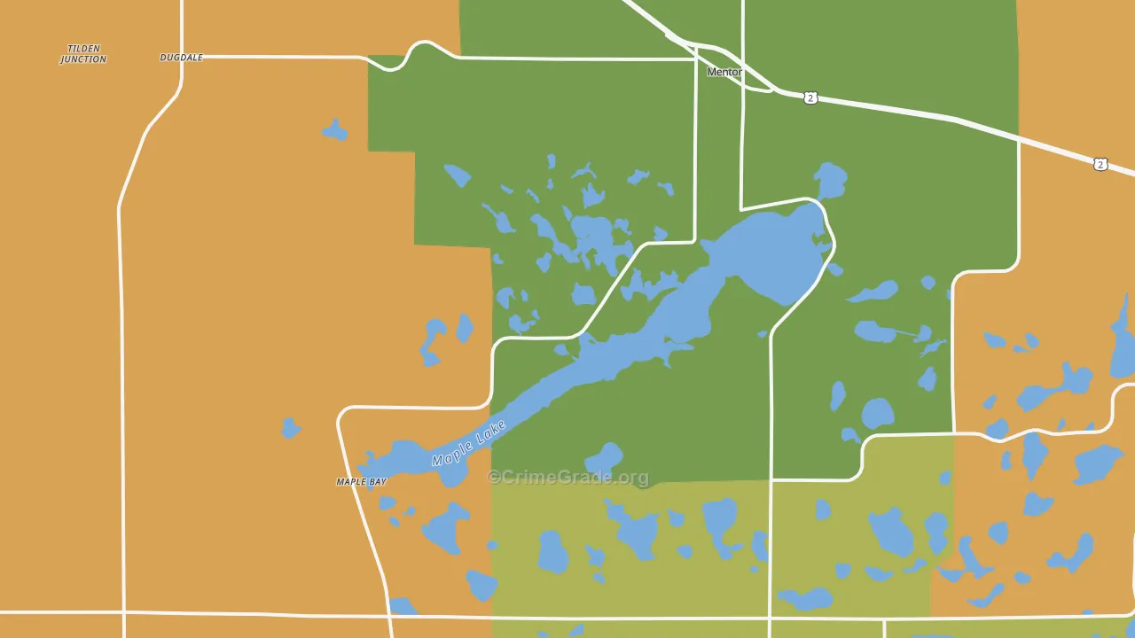 Mentor, MN Map of Murder Rates