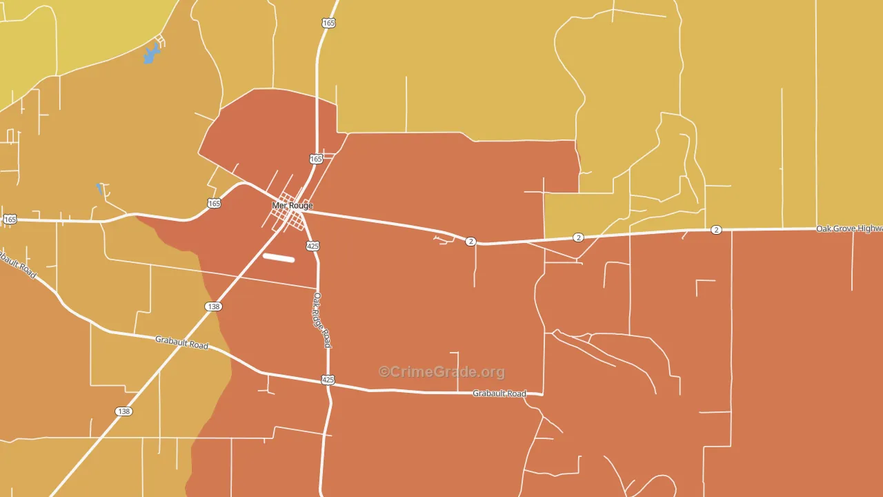 Mer Rouge, LA Map of Murder Rates
