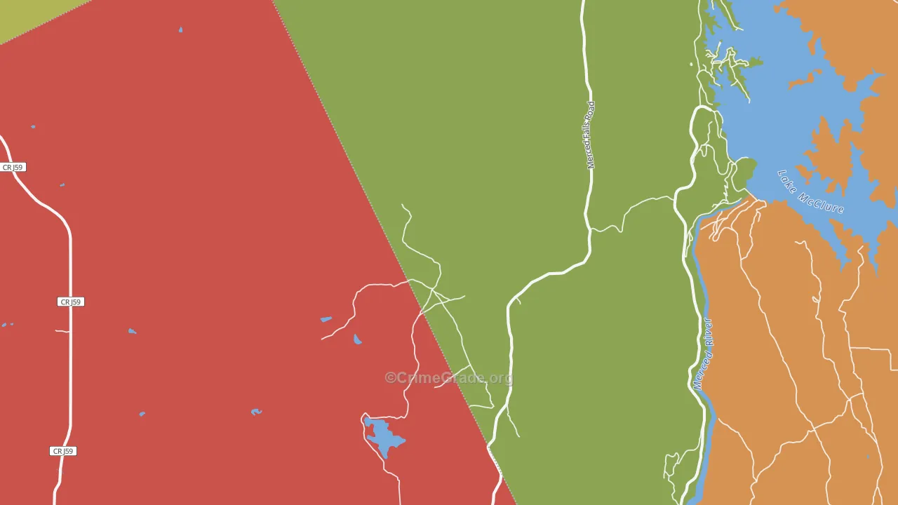 Merced Falls, CA Map of Murder Rates