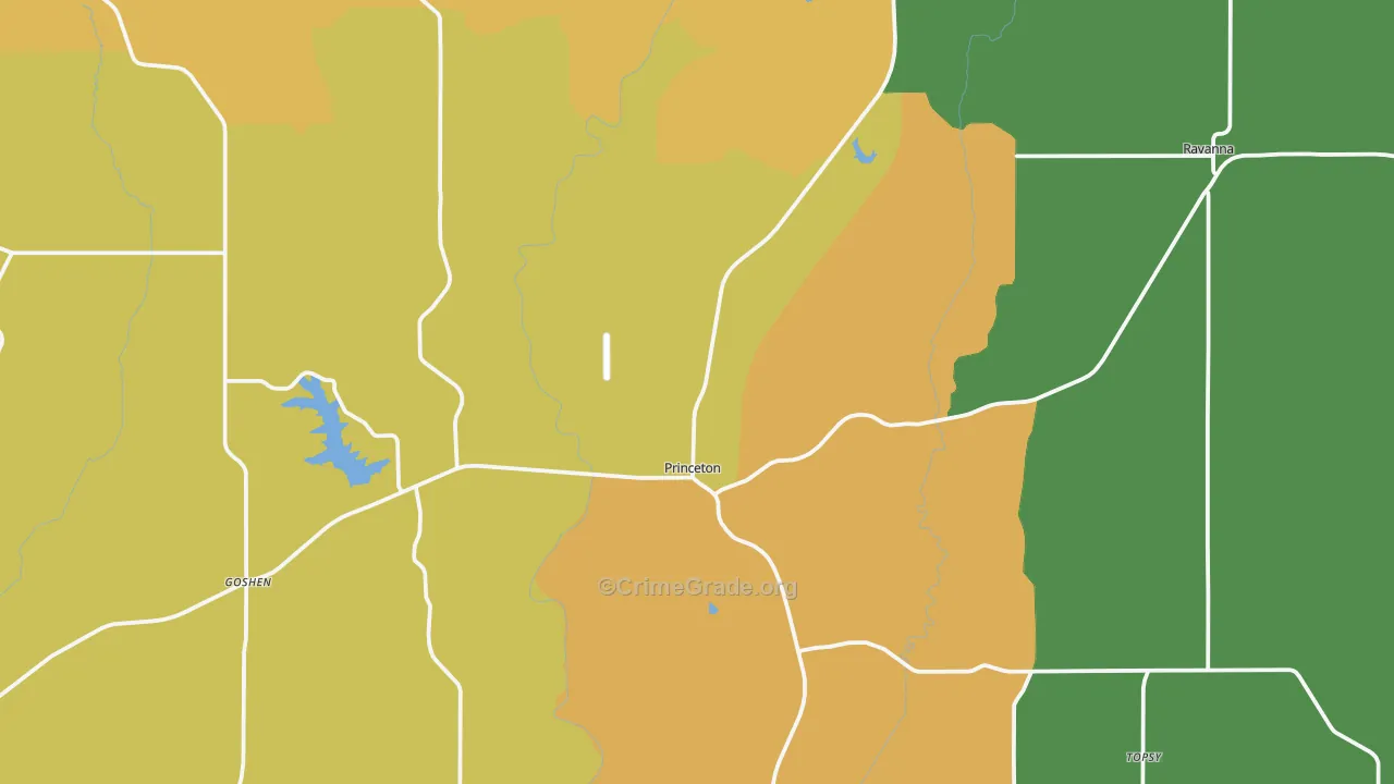 Mercer County, MO Map of Murder Rates
