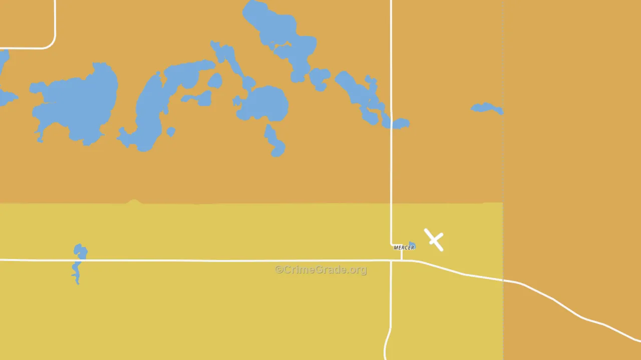 Mercer, ND Map of Murder Rates