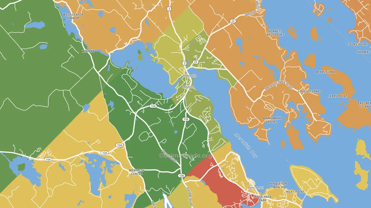 Meredith, NH Map of Murder Rates