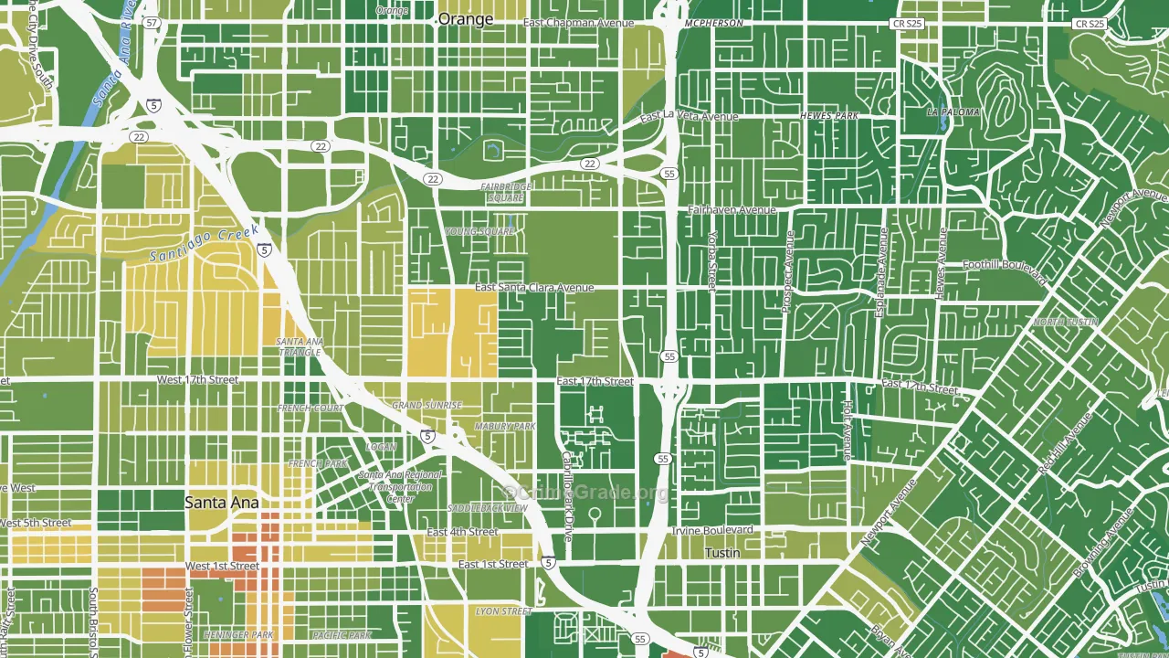 Meredith Parkwood, Santa Ana, CA Map of Murder Rates