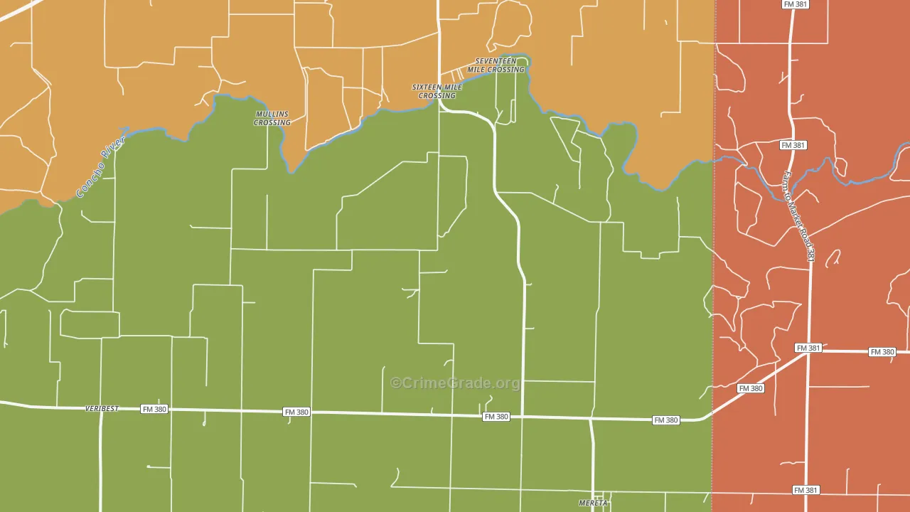 Mereta, TX Map of Murder Rates