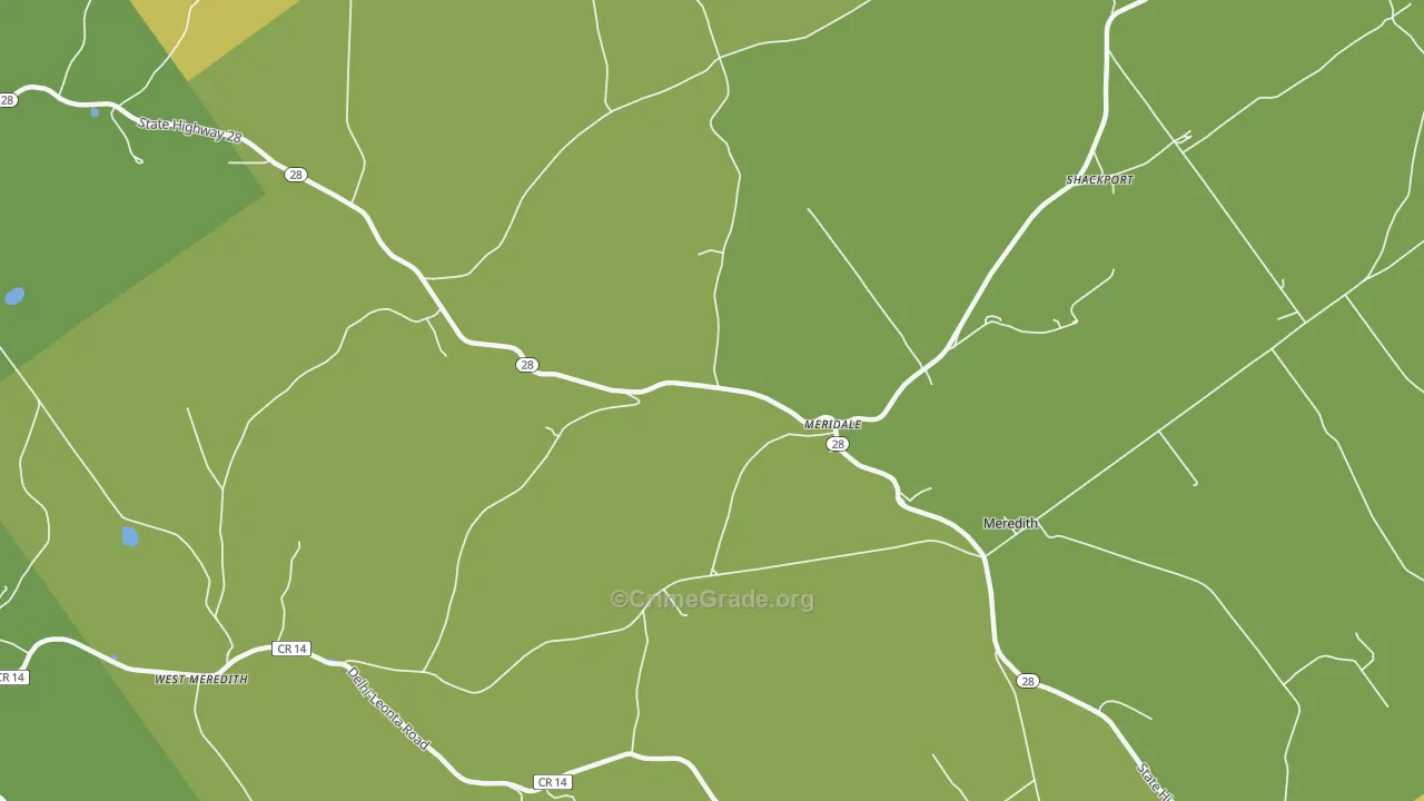Meridale, NY Map of Murder Rates