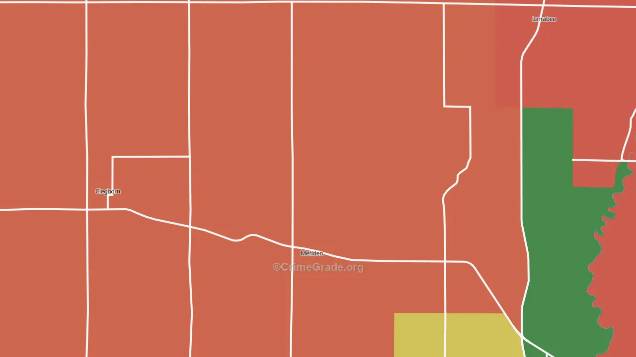 Meriden, IA Map of Murder Rates