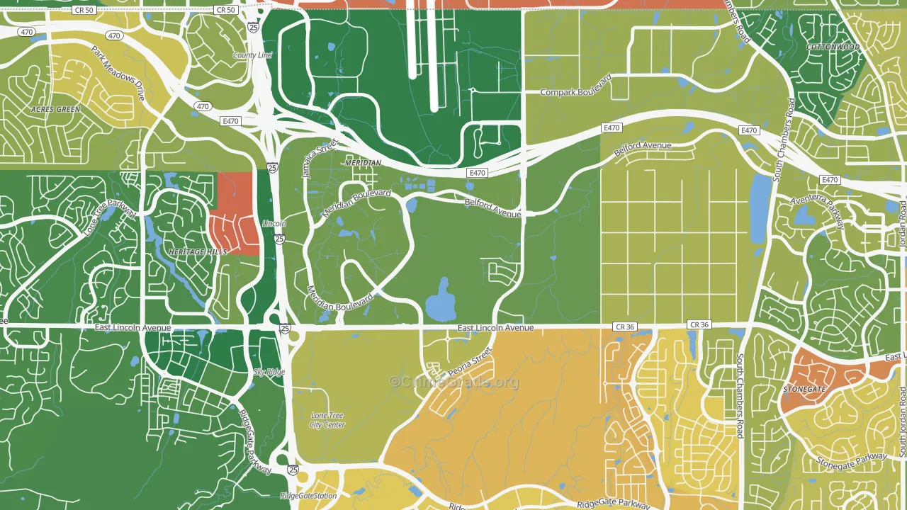 Meridian, CO Map of Murder Rates
