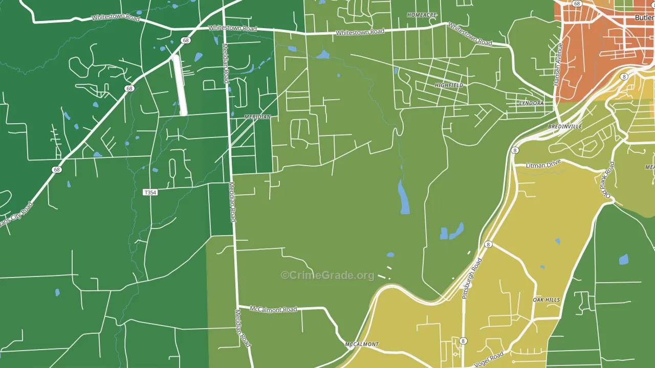 Meridian, PA Map of Murder Rates