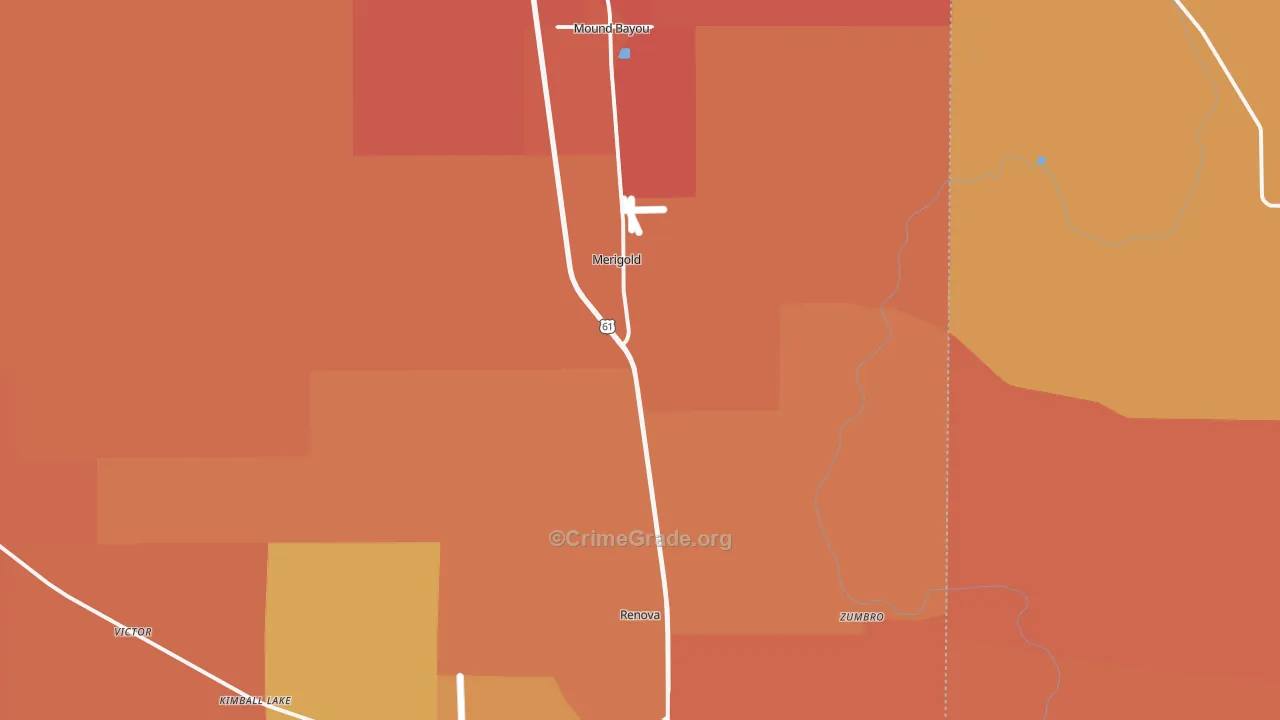 Merigold, MS Map of Murder Rates