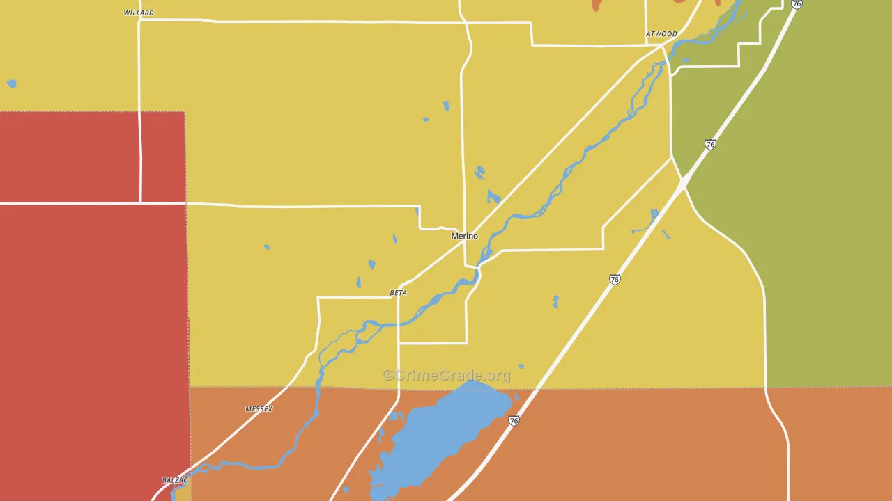 Merino, CO Map of Murder Rates