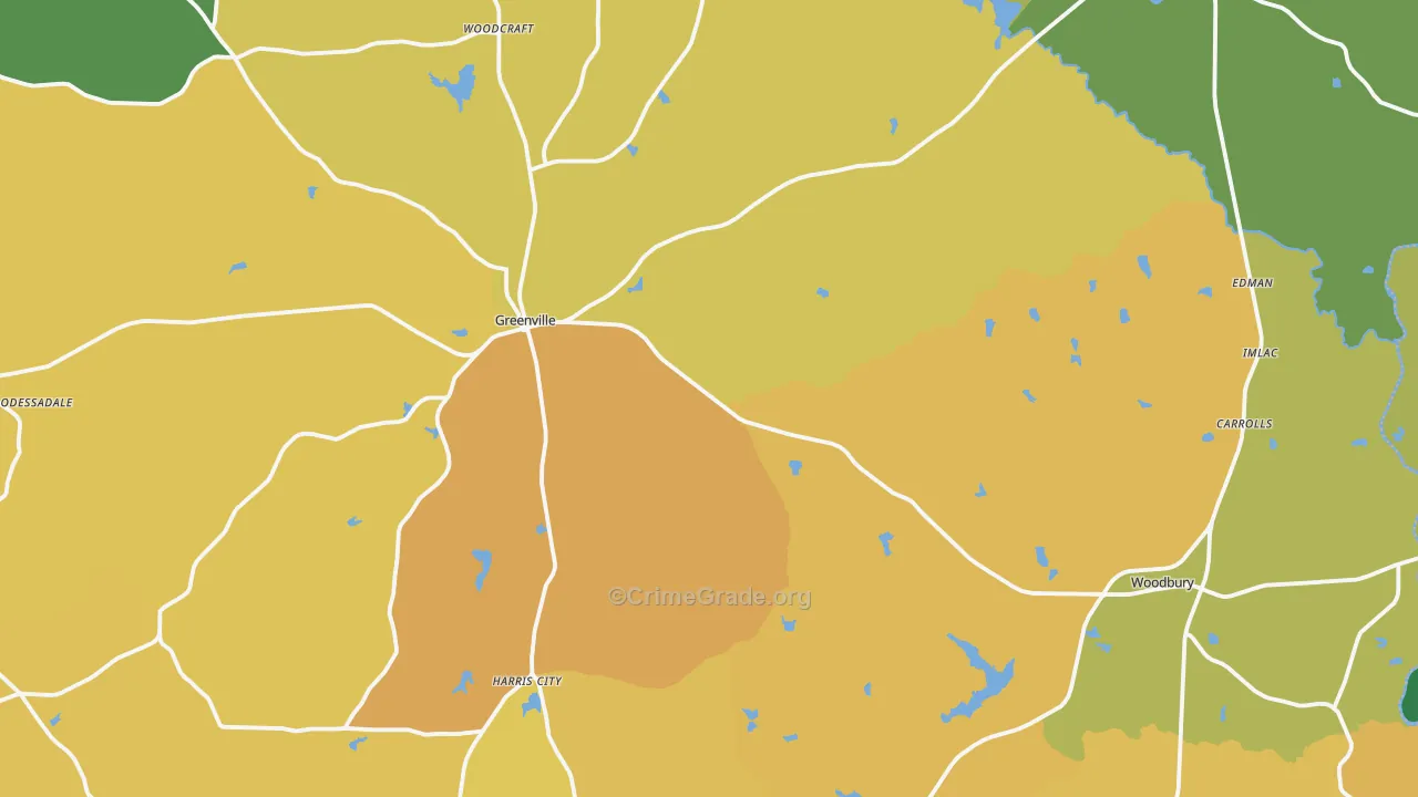 Meriwether County, GA Map of Murder Rates