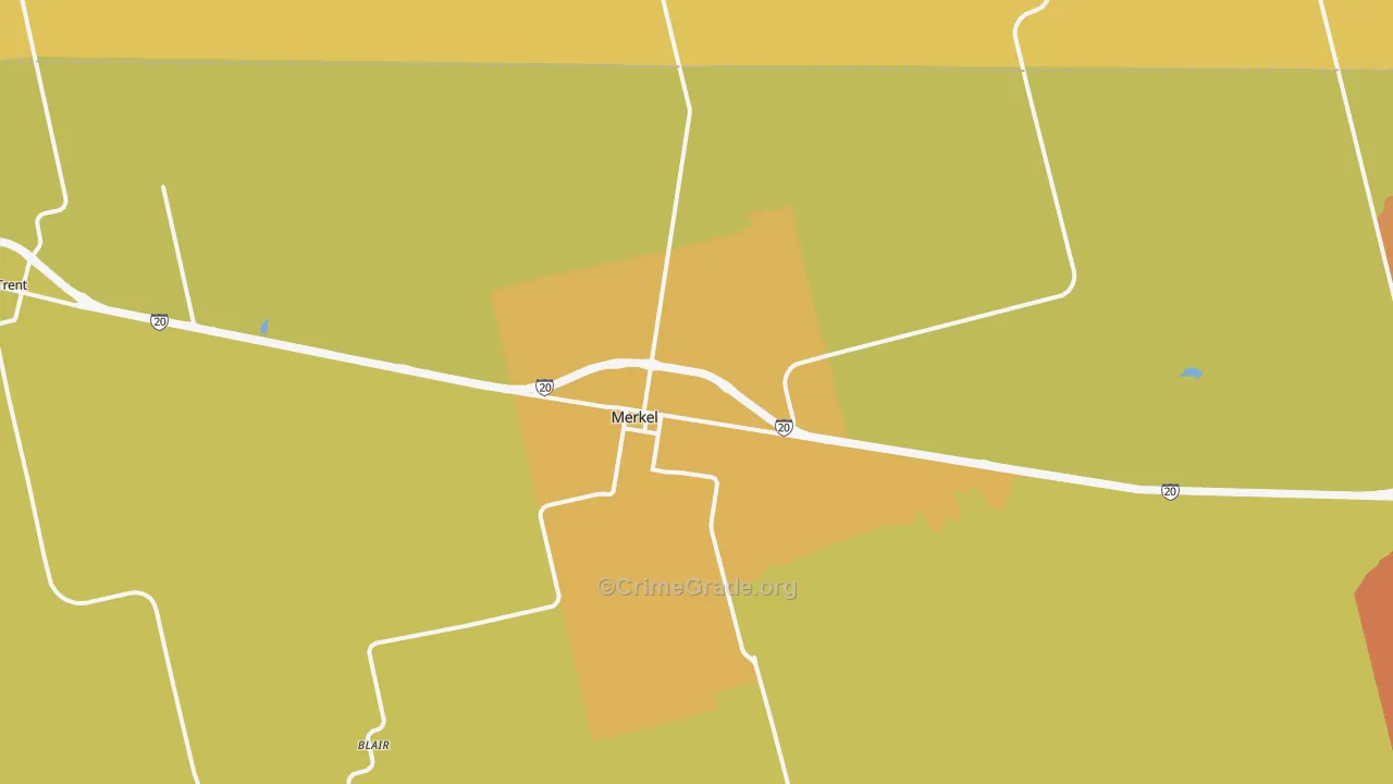Merkel, TX Map of Murder Rates