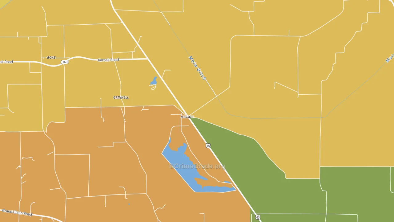 Mermet, IL Map of Murder Rates