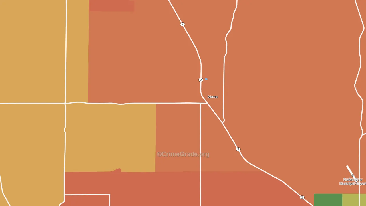 Merna, NE Map of Murder Rates