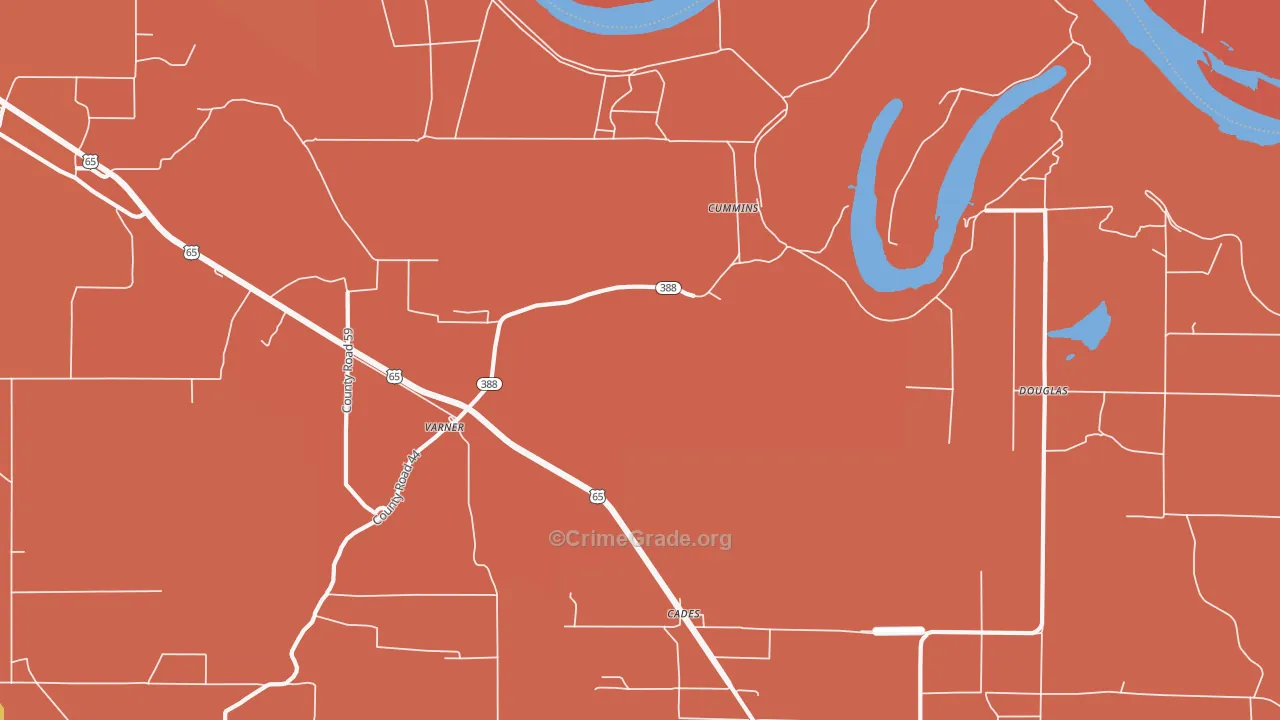 Meroney, AR Map of Murder Rates