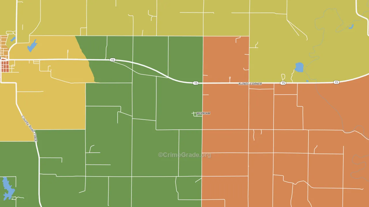 Merriam, IL Map of Murder Rates