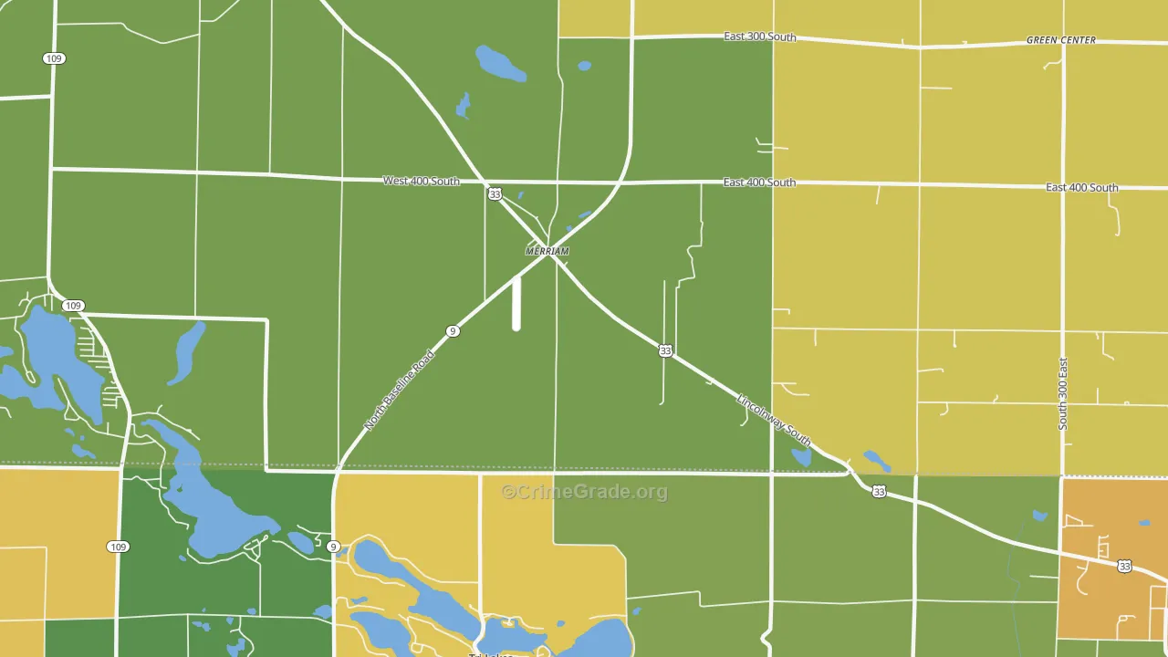 Merriam, IN Map of Murder Rates