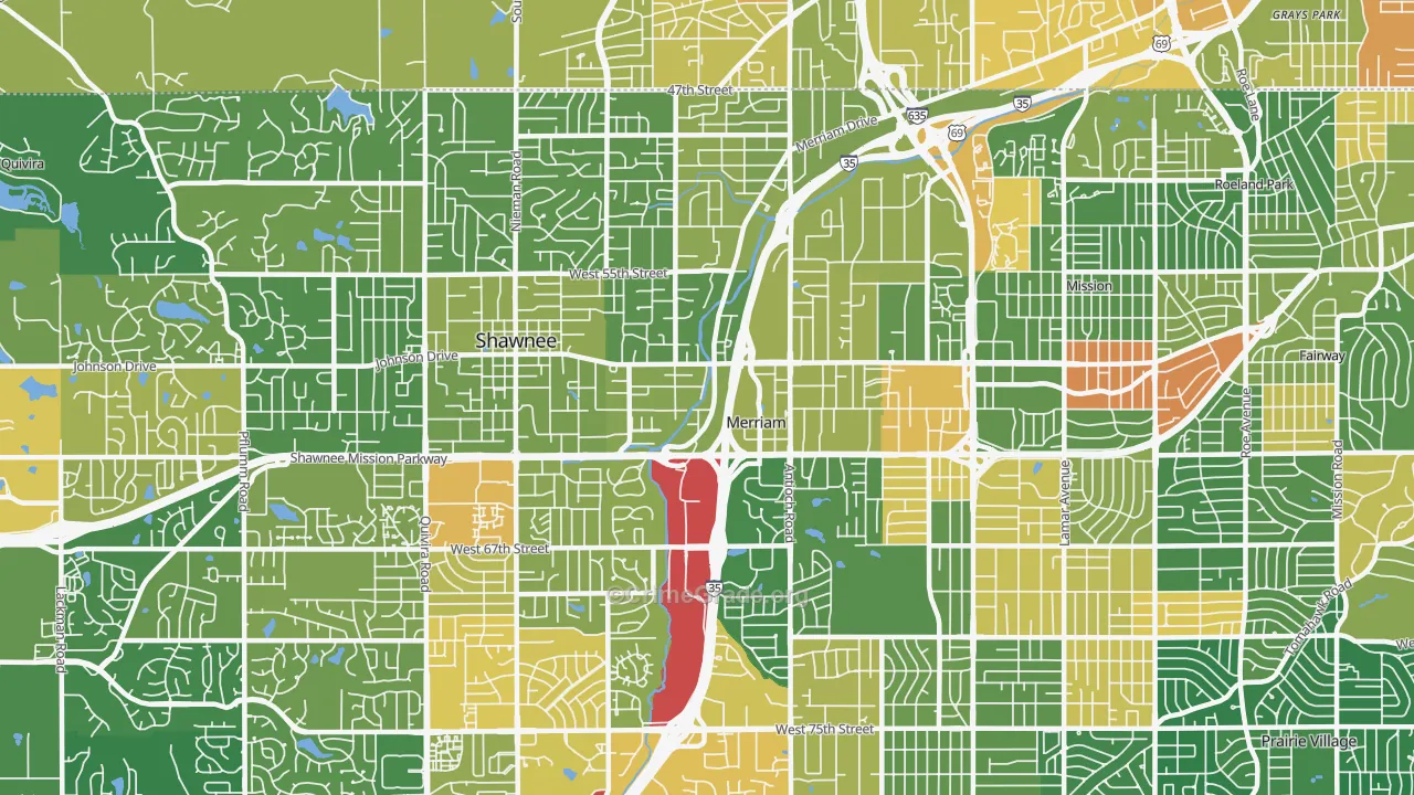 Merriam, KS Map of Murder Rates