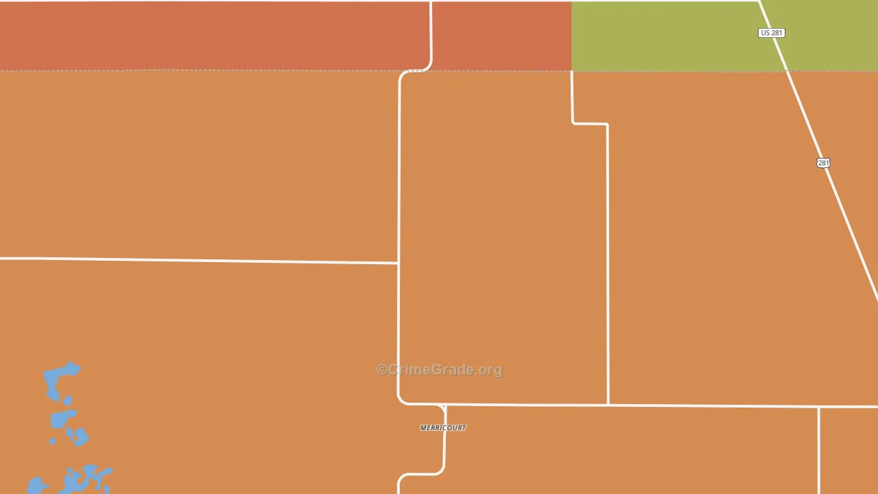 Merricourt, ND Map of Murder Rates