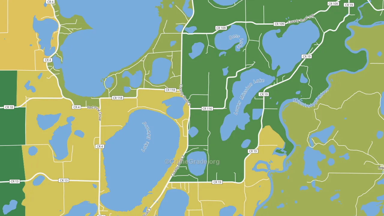 Merrifield, MN Map of Murder Rates