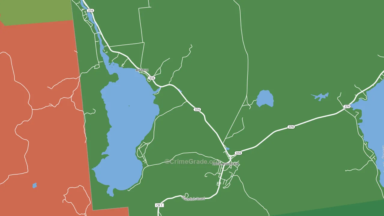 Merrill, NY Map of Murder Rates