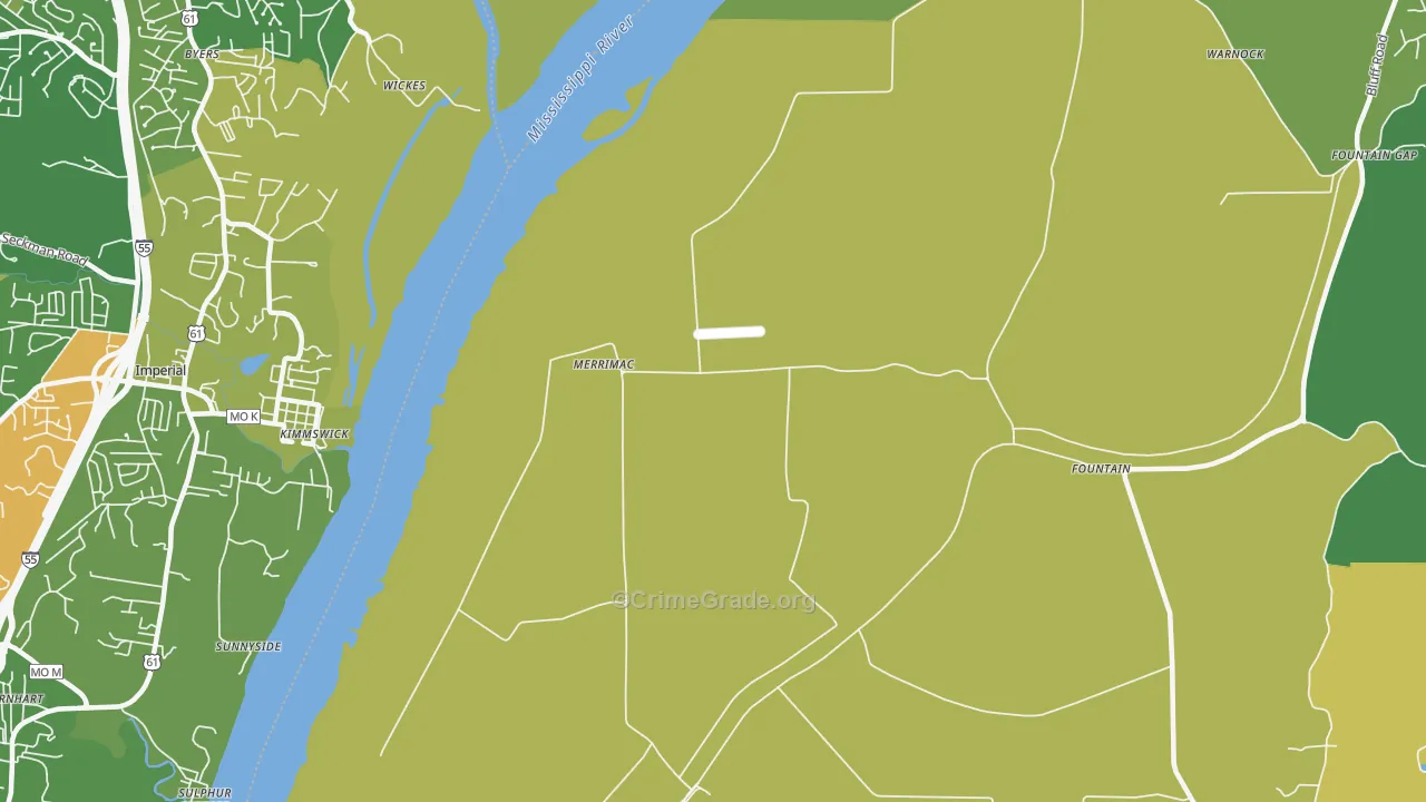Merrimac, IL Map of Murder Rates